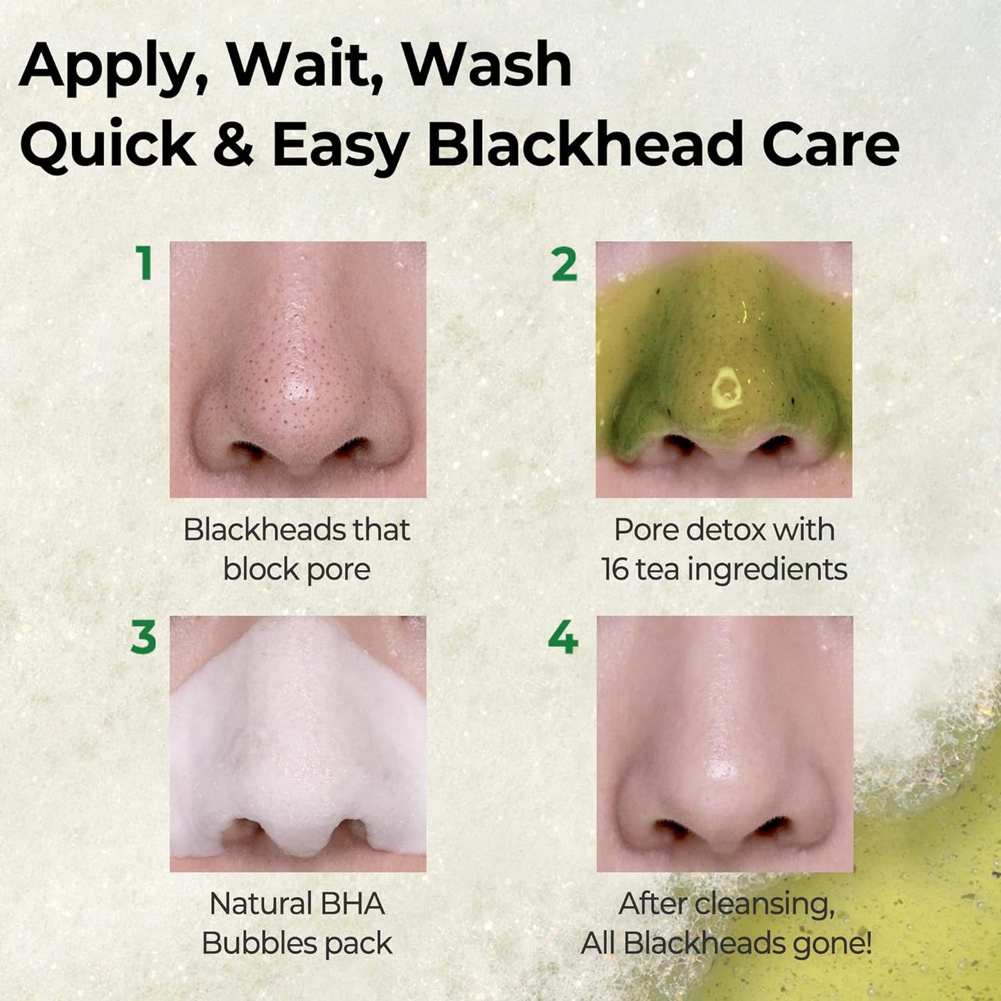 Bye Bye Blackhead 30 Days Miracle Green Tea Tox Bubble Cleanser - 4.23 Oz, 120G - Korean Face Wash for Removing Blackhead - Daily Pore Minimizer for Face Skin Texture - Korean Skin Care