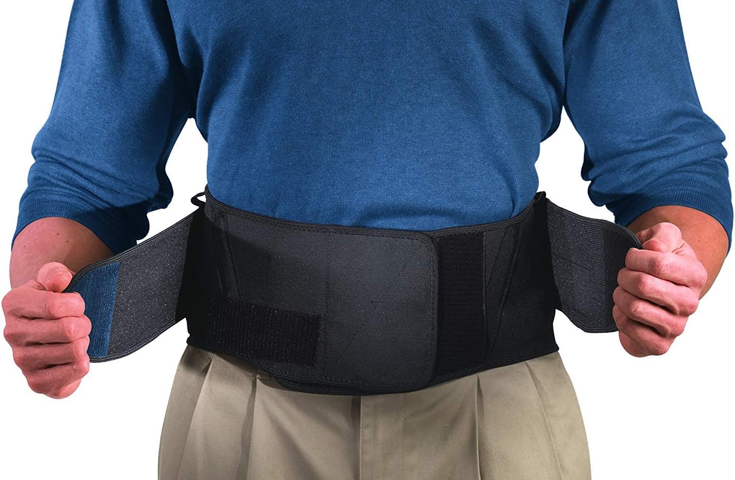 Sports Medicine Adjustable Lumbar Back Brace with Removable Pad, Back Pain Relief Support for Men and Women, Ideal for Upper and Lower Back Pain, Sciatica, Scoliosis, Black