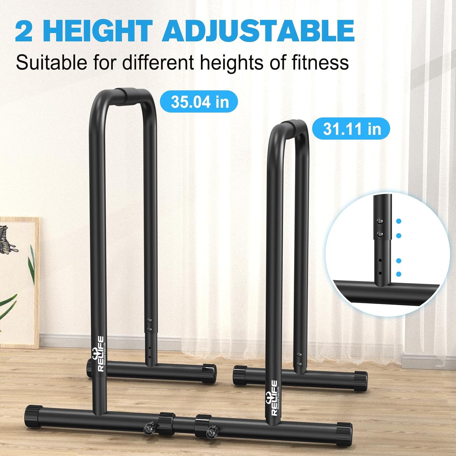 Dip Station Functional Heavy Duty Dip Stands Fitness Workout Dip Bar Station Stabilizer Parallette Push up Stand